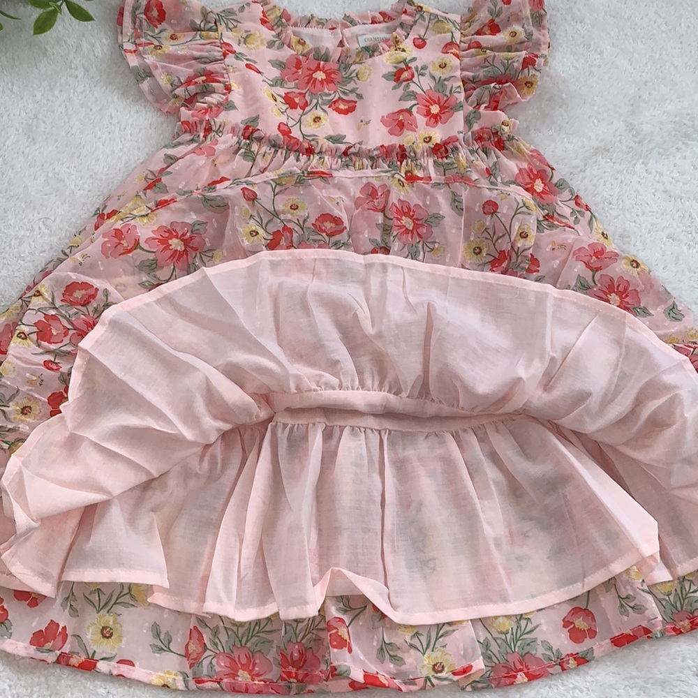 NWT Christian Siriano 4T Floral Pink Ruffle Dress - Picture 6 of 12